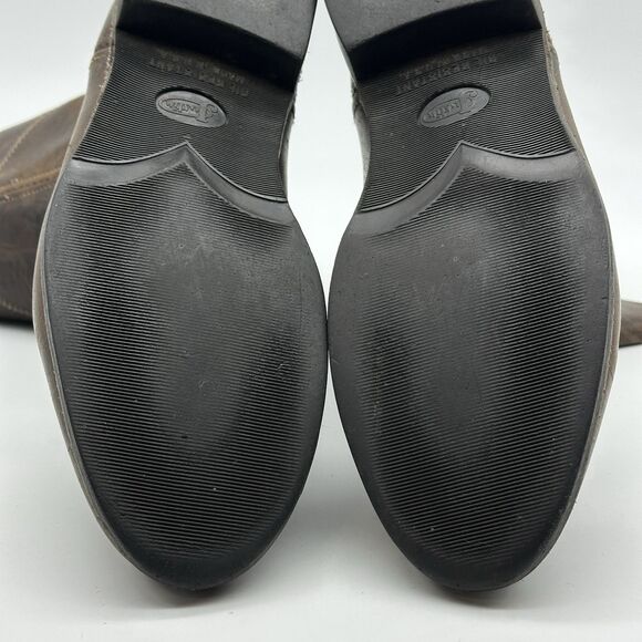 Justin Boots Mens Size 9.5 B Brown Leather Pull On Classic Roper Cowboy USA - Picture 12 of 16